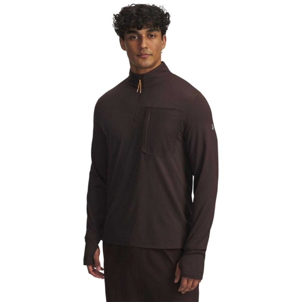 Under Armour Mens Trail Run Base Layer Top / Brown
